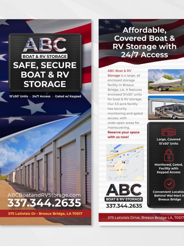 ABC Boat & RV Storage Rack Card Design